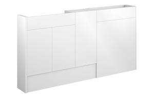 Eden 1536mm Slim Basin  WC & 1 Door Unit Pack - White Gloss (Grey Cab)